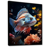 Corals Butterflyfish Copper And Cobalt - Butterfly Fish Wall Decor