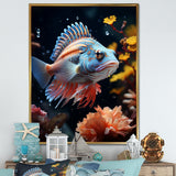 Corals Butterflyfish Copper And Cobalt - Butterfly Fish Wall Decor
