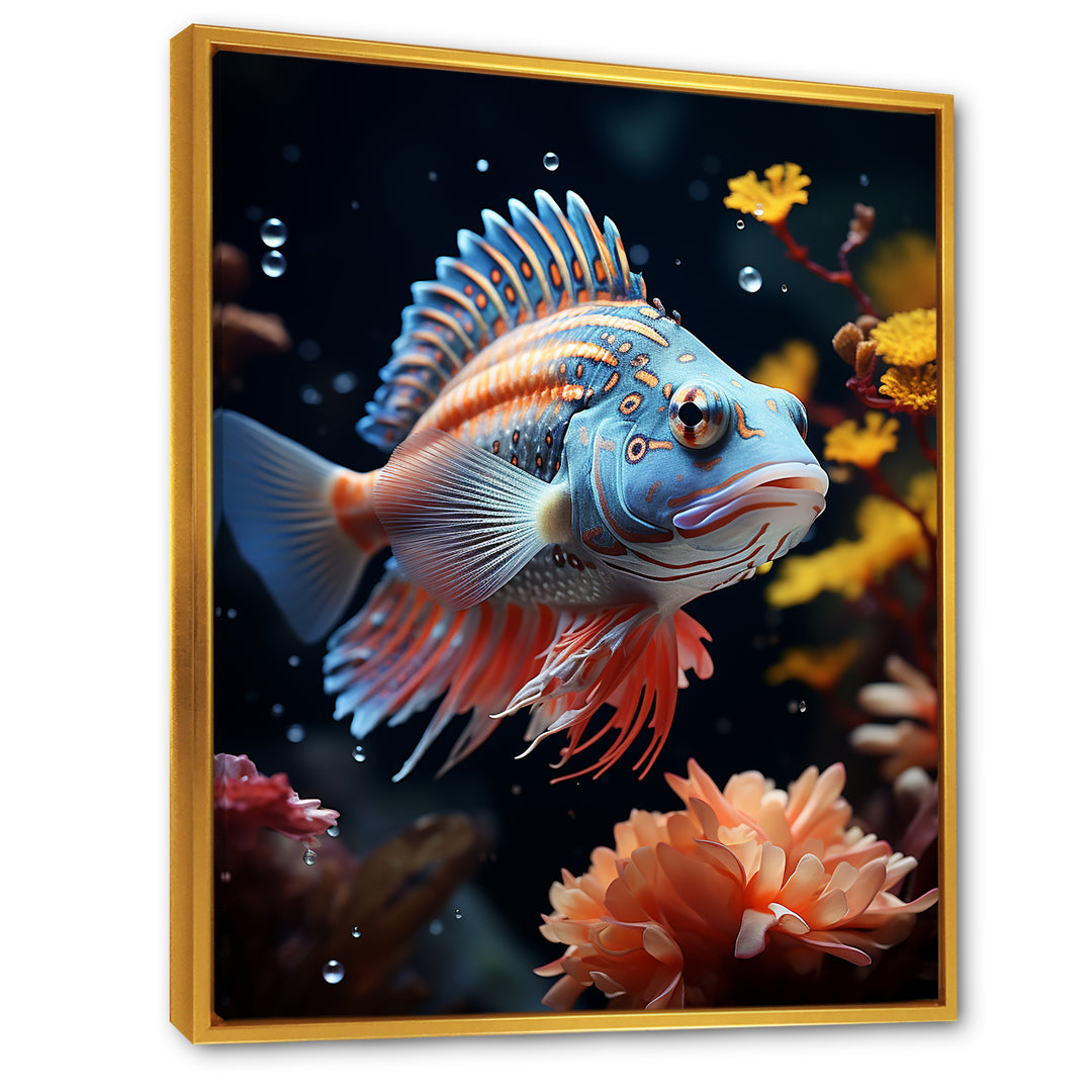 Corals Butterflyfish Copper And Cobalt - Butterfly Fish Wall Decor