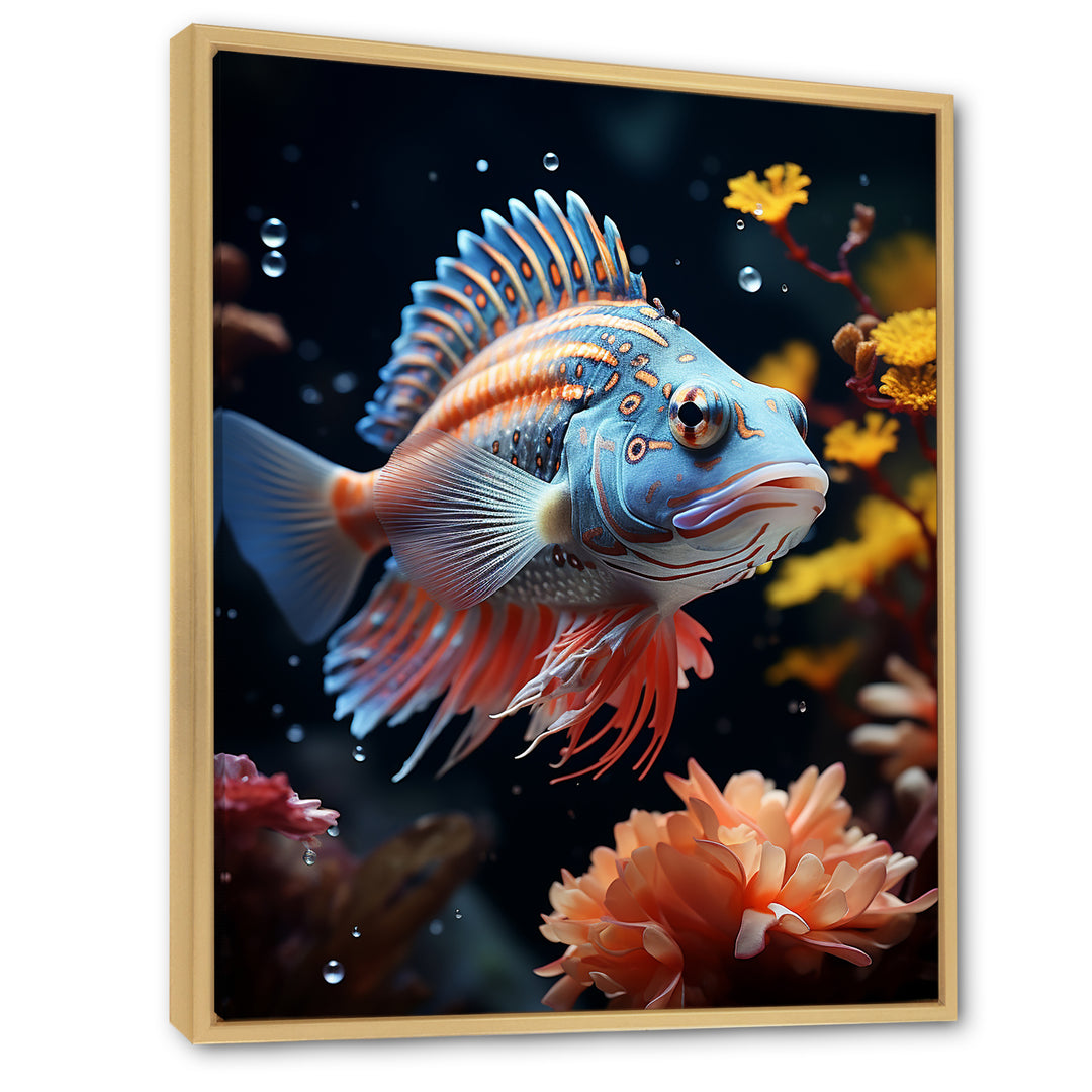 Corals Butterflyfish Copper And Cobalt - Butterfly Fish Wall Decor