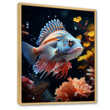 Corals Butterflyfish Copper And Cobalt - Butterfly Fish Wall Decor
