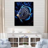 Coral Butterflyfish Indigo Intensity And Ivory - Butterfly Fish Wall Art Prints