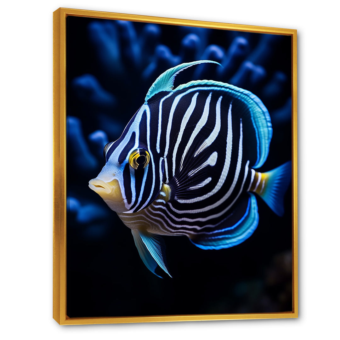Coral Butterflyfish Indigo Intensity And Ivory - Butterfly Fish Wall Art Prints