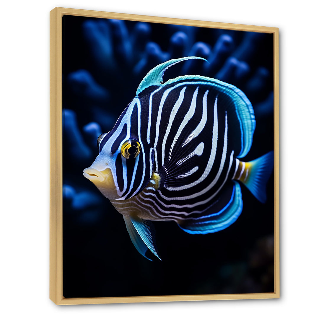 Coral Butterflyfish Indigo Intensity And Ivory - Butterfly Fish Wall Art Prints