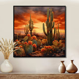 Copper Cactus In Nevada - Floral Canvas Wall Art