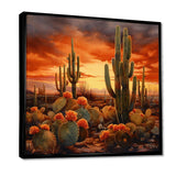 Copper Cactus In Nevada - Floral Canvas Wall Art