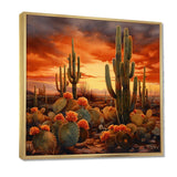 Copper Cactus In Nevada - Floral Canvas Wall Art