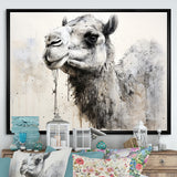 Minimalism Monochrome Camel - Camel Large Canvas Wall Art