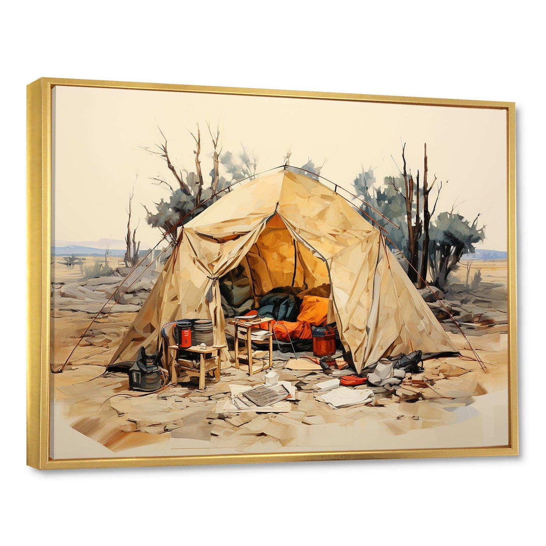 Camping Tent Outdoor Adventure III - Landscapes Canvas Wall Art