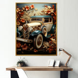 1930s Vintage Car Nostalgia Collage - Car Vintage Canvas Wall Art