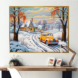 Car Charm In Winter - Car/Van Canvas Wall Art