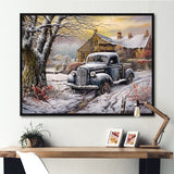Pickup Charm In Winter - Car/Van Canvas Wall Art