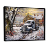 Pickup Charm In Winter - Car/Van Canvas Wall Art