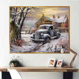 Pickup Charm In Winter - Car/Van Canvas Wall Art