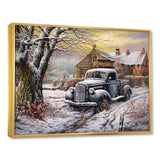 Pickup Charm In Winter - Car/Van Canvas Wall Art