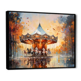 Carousel In Sunset Charm - Architecture Canvas Wall Art