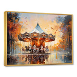 Carousel In Sunset Charm - Architecture Canvas Wall Art