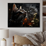 Abyssinian Adventure Black Cat - Cat Living Room Wall Art