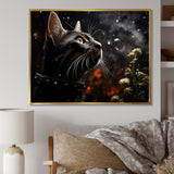 Abyssinian Adventure Black Cat - Cat Living Room Wall Art