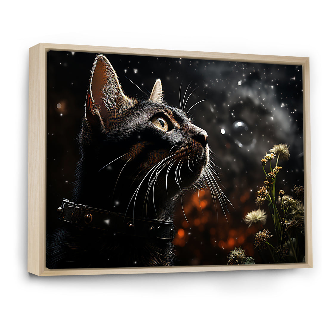Abyssinian Adventure Black Cat - Cat Living Room Wall Art
