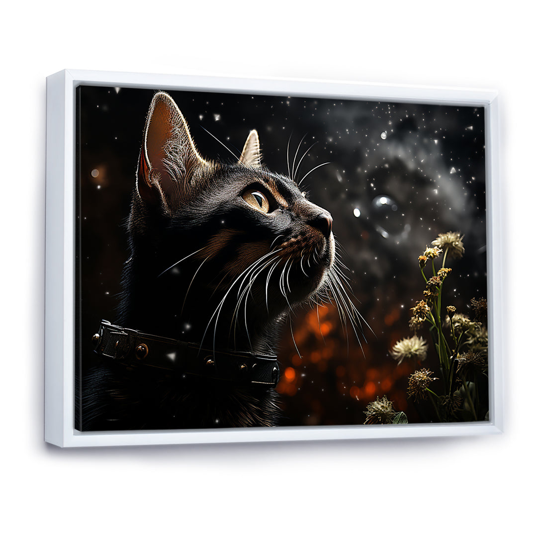Abyssinian Adventure Black Cat - Cat Living Room Wall Art
