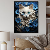 White And Blue Birman Bliss Cat - White Cat Wall Art