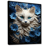 White And Blue Birman Bliss Cat - White Cat Wall Art