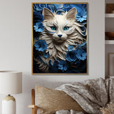 White And Blue Birman Bliss Cat - White Cat Wall Art