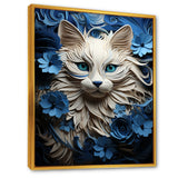 White And Blue Birman Bliss Cat - White Cat Wall Art