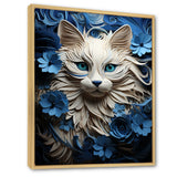 White And Blue Birman Bliss Cat - White Cat Wall Art