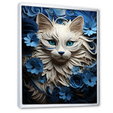 White And Blue Birman Bliss Cat - White Cat Wall Art