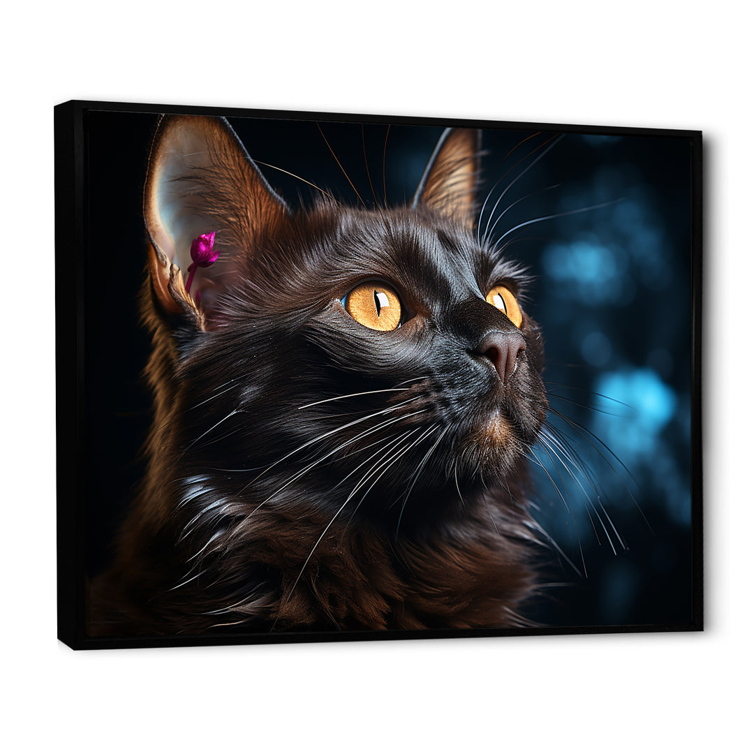 Burmese Beauty Black Cat - Cat Large Canvas Wall Art