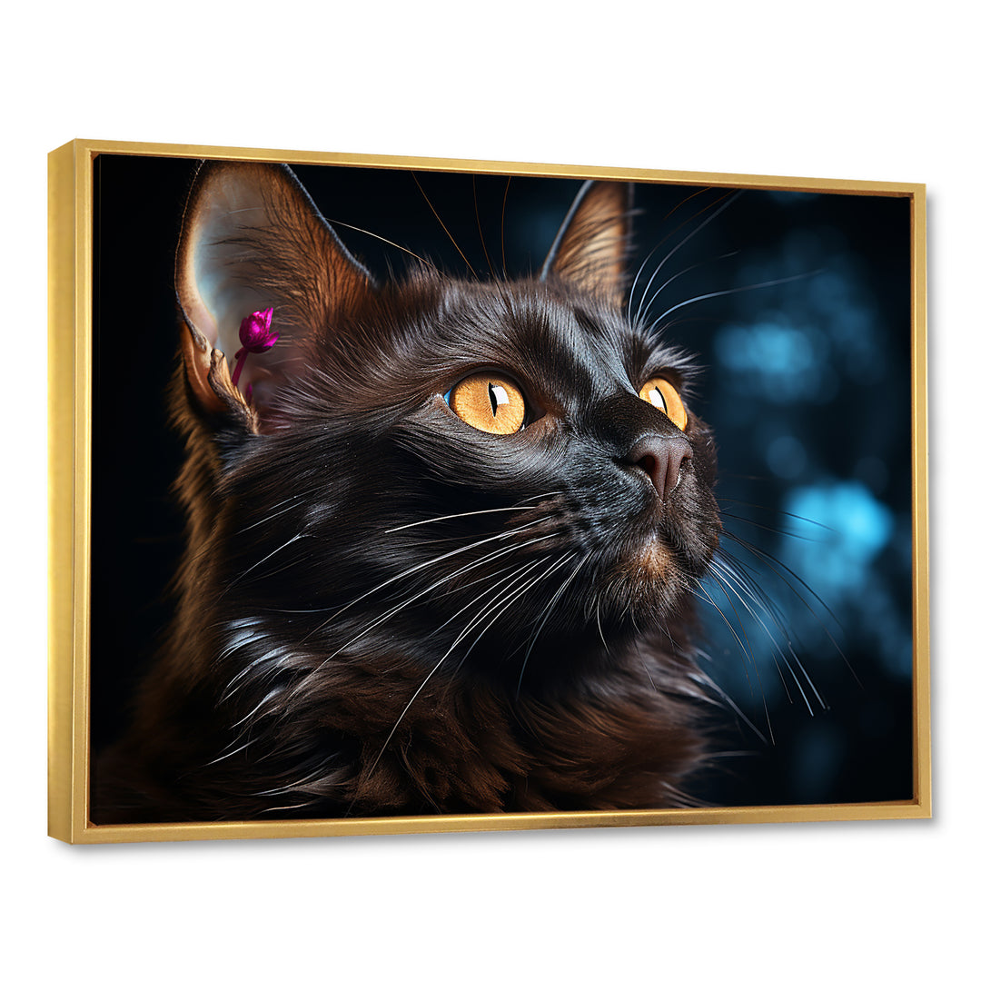 Burmese Beauty Black Cat - Cat Large Canvas Wall Art