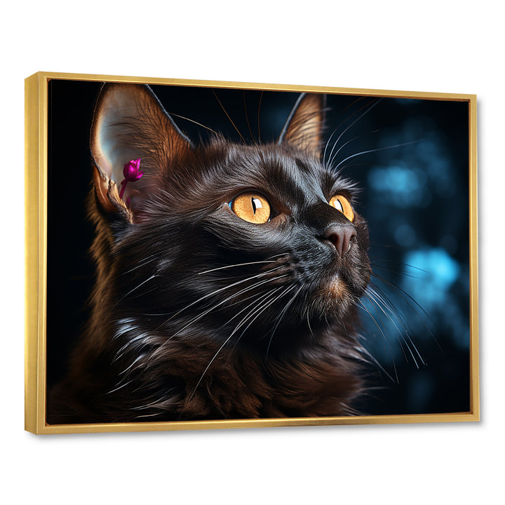 Burmese Beauty Black Cat - Cat Large Canvas Wall Art