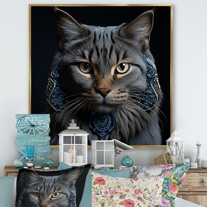 Chartreux Cat Portrait - Cat Living Room Wall Art