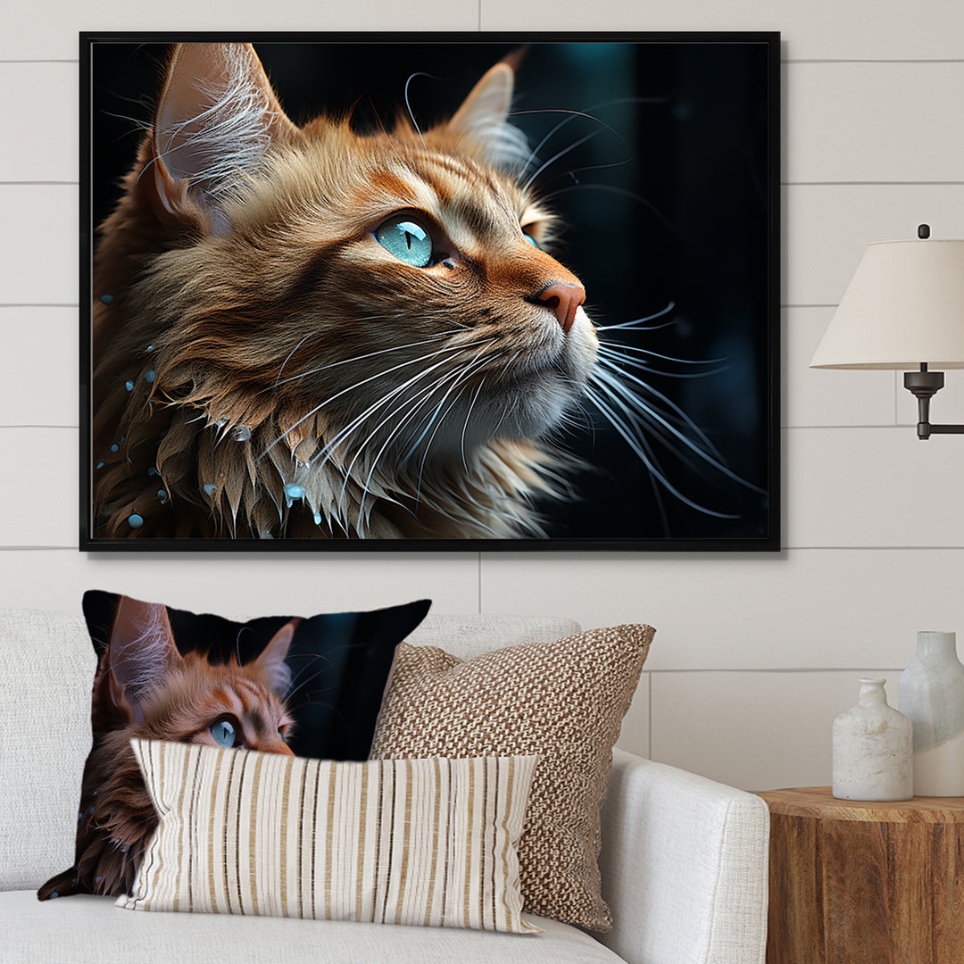 Chartreux Contemplation Cat Eyes - Cat Canvas Wall Art