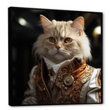 Elegance Cat Dressed In Suit - Beige Cat Wall Art
