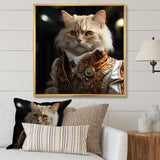 Elegance Cat Dressed In Suit - Beige Cat Wall Art