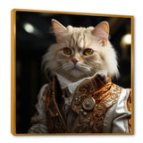 Elegance Cat Dressed In Suit - Beige Cat Wall Art