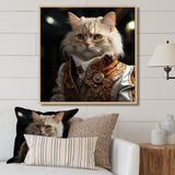 Elegance Cat Dressed In Suit - Beige Cat Wall Art