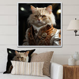 Elegance Cat Dressed In Suit - Beige Cat Wall Art