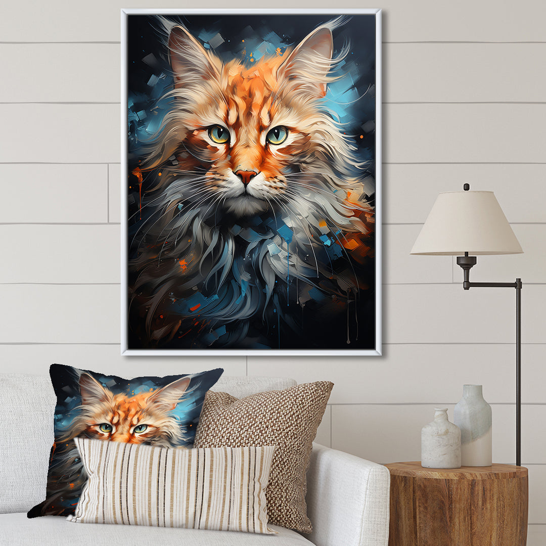 Maine Coon Majesty Cat - Cat Large Canvas Wall Art