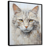 Minimalism Beige Cat Portrait - Cat Living Room Wall Art