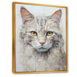 Minimalism Beige Cat Portrait - Cat Living Room Wall Art