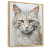Minimalism Beige Cat Portrait - Cat Living Room Wall Art
