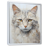 Minimalism Beige Cat Portrait - Cat Living Room Wall Art