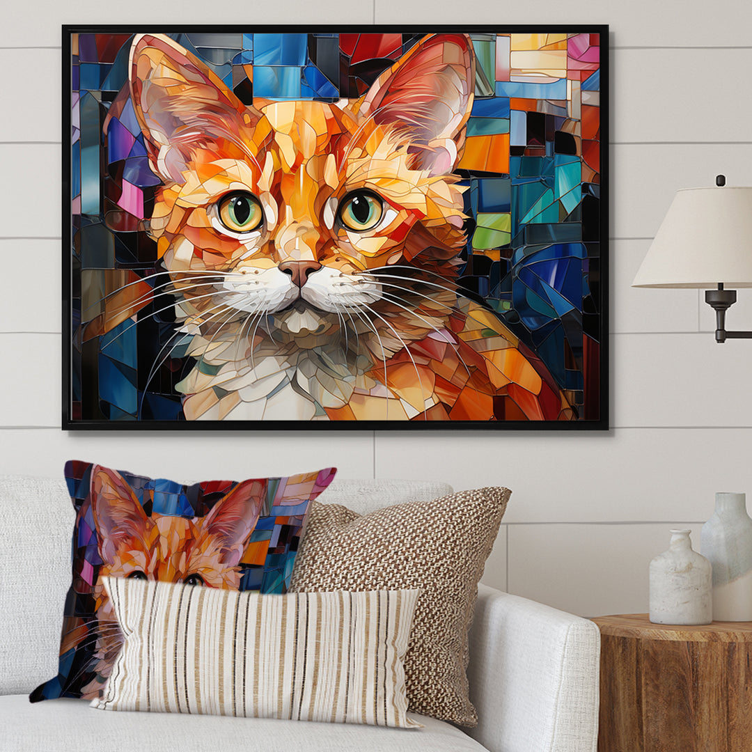 Abstract Munchkin Marvel Cat Portrait - Cat Wall Decor