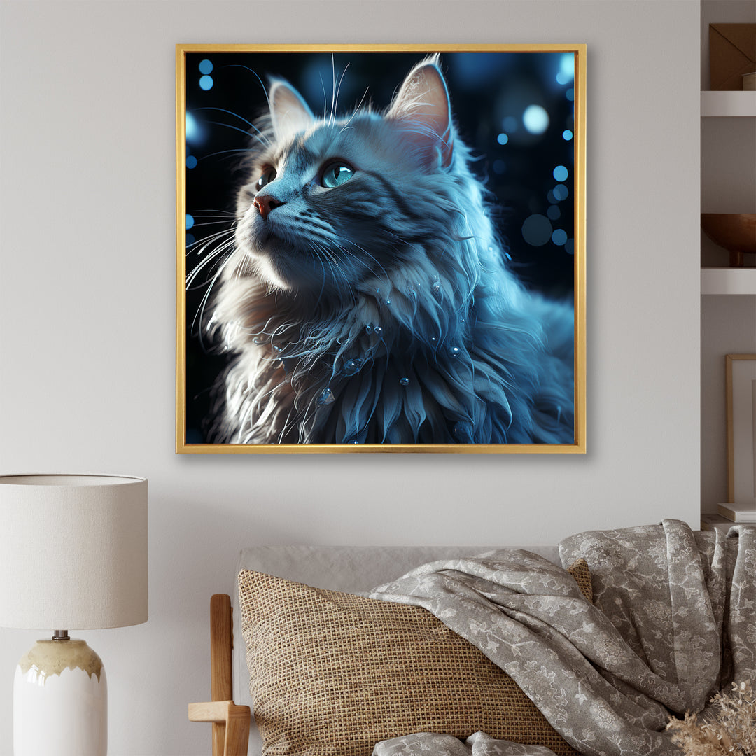 Nebelung Cat Nightfall Portrait - Cat Wall Art Prints