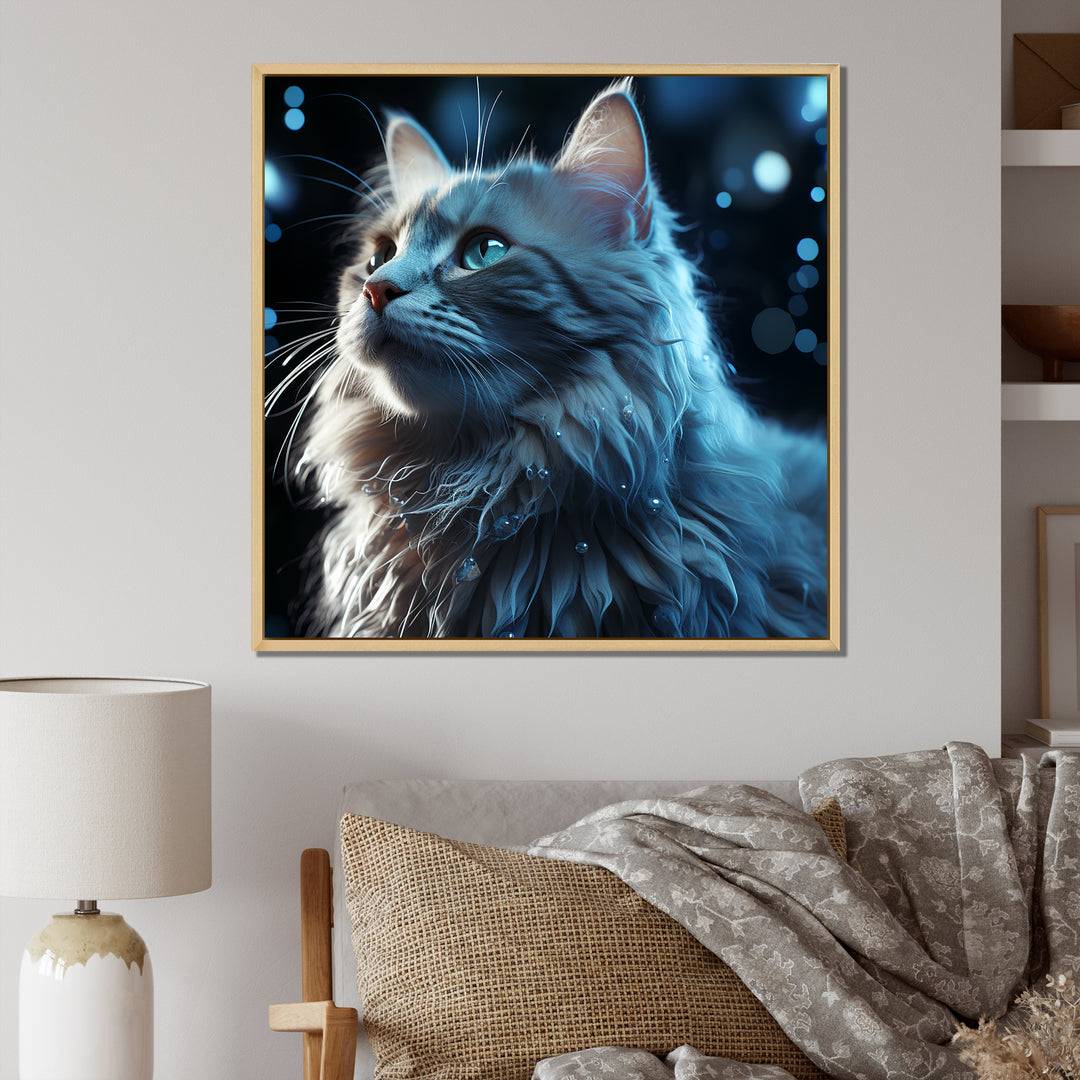 Nebelung Cat Nightfall Portrait - Cat Wall Art Prints
