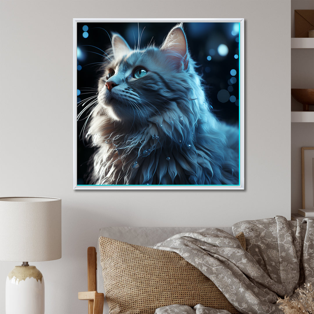 Nebelung Cat Nightfall Portrait - Cat Wall Art Prints